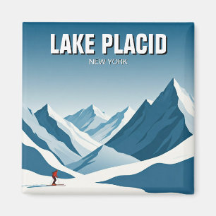 Imã Lago Plácido, Nova Iorque, Skiing Skier Viagem