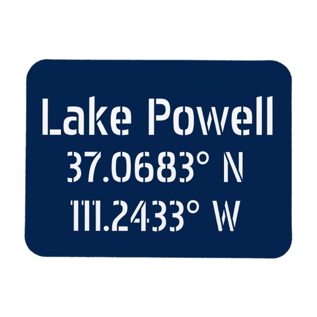 Ímã Lago Powell AZ Latitude Longitude (Horizontal)
