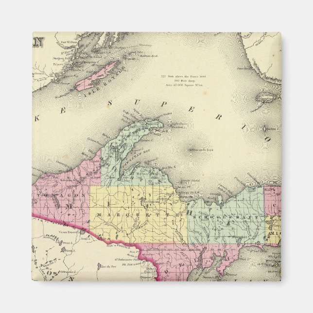 Imã Lago Superior E Parte Norte De Michigan (Frente)