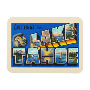 Ímã Lago Tahoe California CA - Letra grande postal