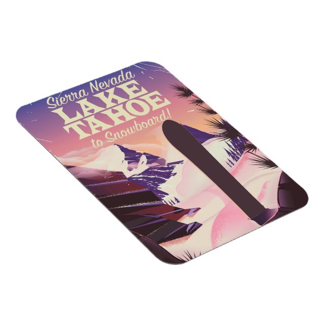Ímã Lago Tahoe Sierra Nevada EUA Snowboard poster (Lado Direito)