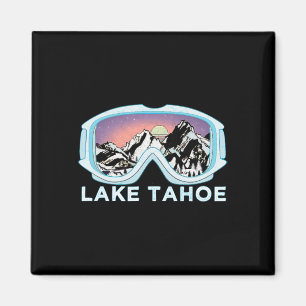 Imã Lago Tahoe Ski Design Lake Tahoe Skiing Snow Gift
