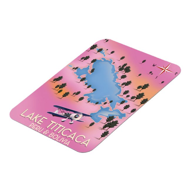 Ímã Lago Titicaca, peru, Bolívia mapa de viagem arte d (Left Side)