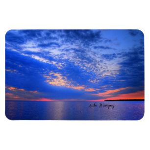 Ímã Lago Winnipeg, fotografia cénico da noite