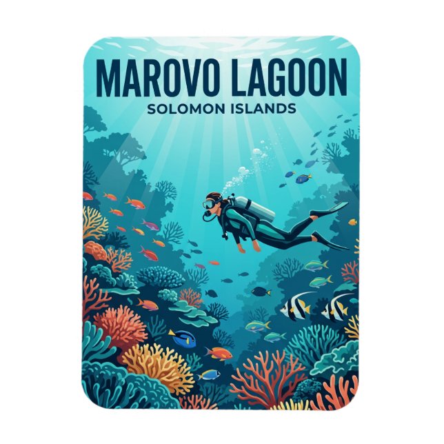 Ímã Lagoa Marovo Ilhas Salomão (Vertical)