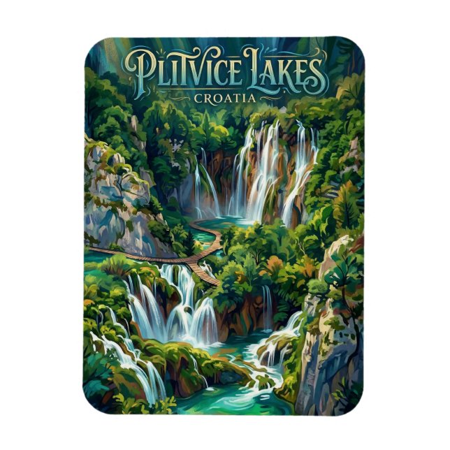 Ímã Lagos de Plitvice Croácia (Vertical)