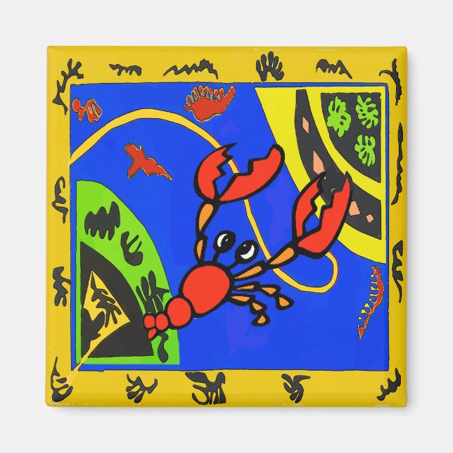 Imã Lagosta, Abstrato de Crayfish, Estilo Matisse (Frente)