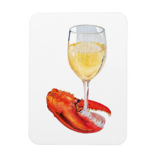 Ímã Lagosta e vinho