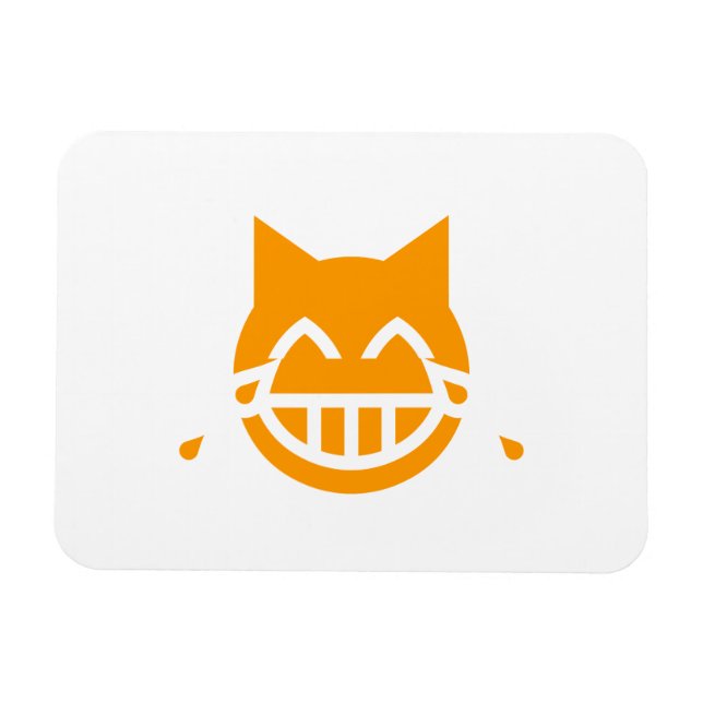 Ímã Lágrimas de Joy Emoji Cat (Horizontal)