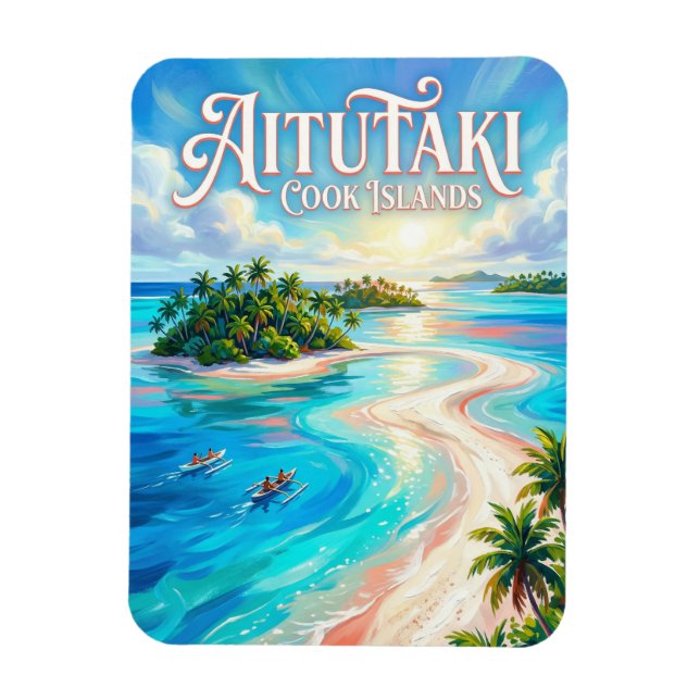 Ímã Laguna de Aitutaki Ilhas Cook (Vertical)