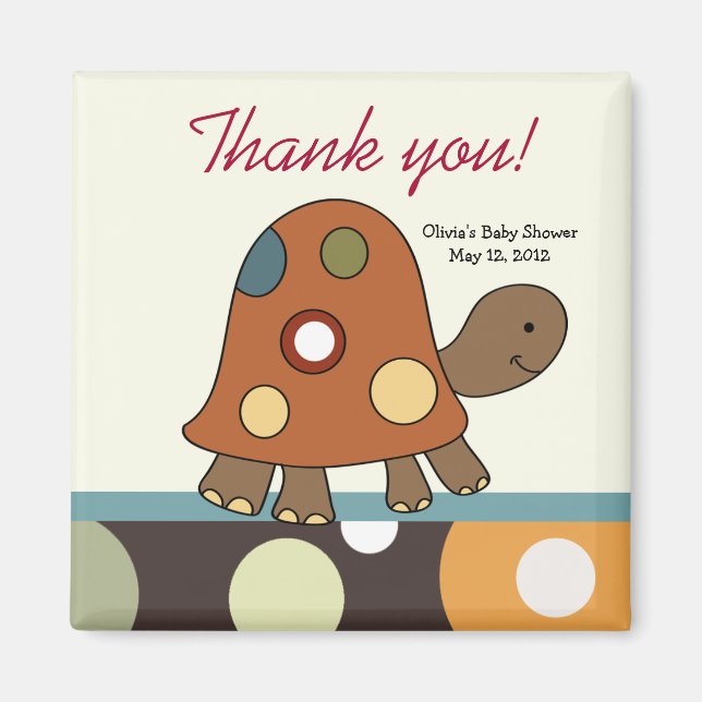 Imã Laguna Turtle Chá de fraldas Favor Magnet (Frente)