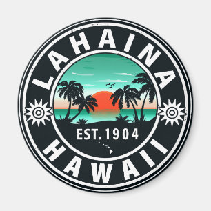 Imã Lahaina Hawaii Beach Retro Sunset Souvenir 60 anos