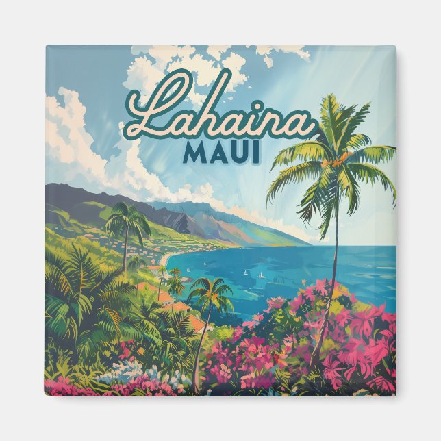 Imã Lahaina Maui Hawaii - Retro Costeiro de Praia (Frente)