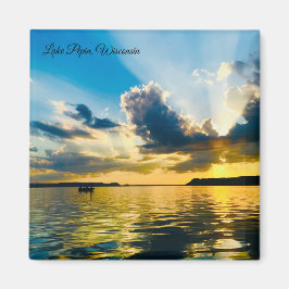Imã Lake Pepin Sunset: Golden Hour over the Water