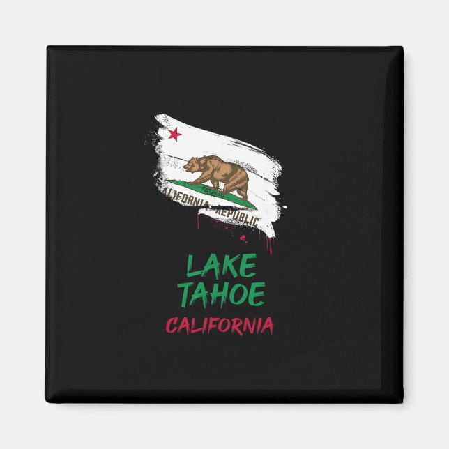 Imã Lake Tahoe California Paint Splatter Flag Vacation (Frente)