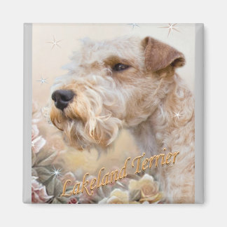 Imã Lakeland Terrier Entre Rosa ímã