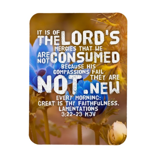 Ímã Lamentações 3:22-23 Versículo da Bíblia KJV (Vertical)
