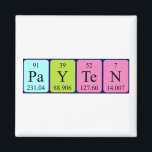Imã Lâmpada do nome da mesa periódica do Payten<br><div class="desc">Payten soletrado como Pa Y Te N (Protactinium Yttrium Tellurium Nitrogen) num ímã para o cientista em você.</div>