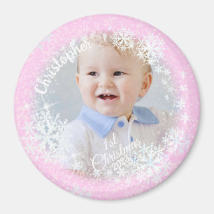 Imã Lâmpadas de neve brilhantes cor-de-rosa