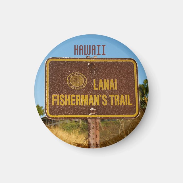 Imã Lanai Hawaii - Sinal de Trilha de Praia (Frente)