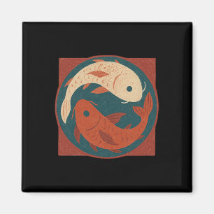 Imã Lança Koi Yin Yang Arte Zen Yoga Roupa