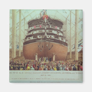 Imã Lançamento de H.M.S. Real Albert, navio a vapor d