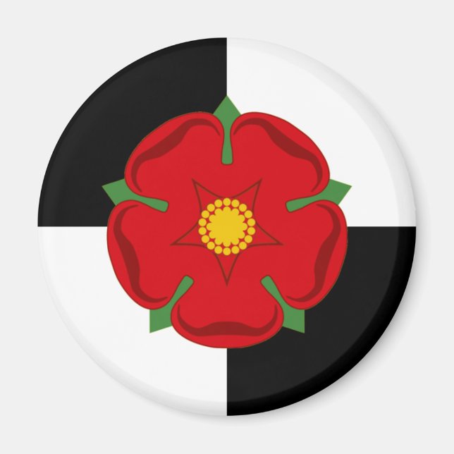 Imã Lancashire Magnet - Rosa nos quarteirões preto e b (Frente)