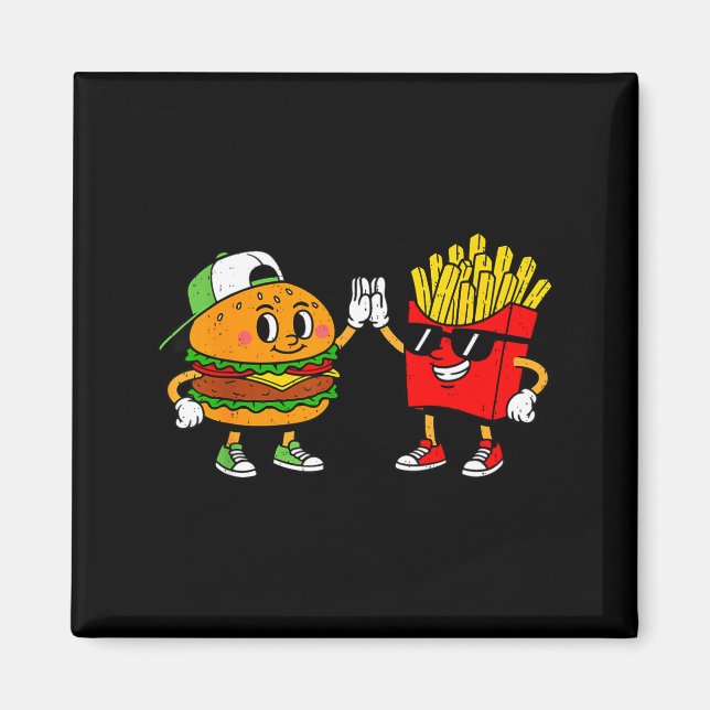 Imã Lanches Combo de Hambúrguer Engraçado Batata Frita (Frente)