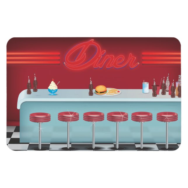 Ímã Lanchonete Americana Vintage (Horizontal)