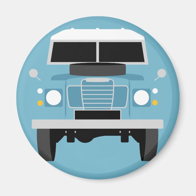 Imã Land Rover Clássico MK3 Blue Pop art (Frente)
