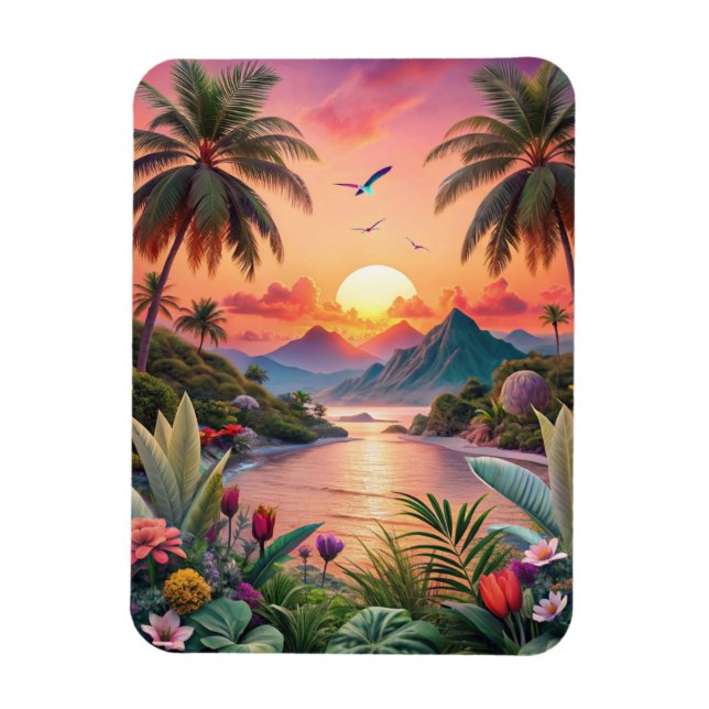 Ímã Landscape Tropical Beach (Vertical)