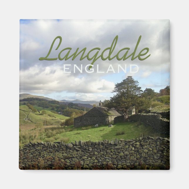 Imã Langdale England Viagem Souvenir Magnet (Frente)