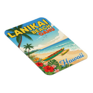 Ímã Lanikai Beach, Havaí - Canoa Tropical