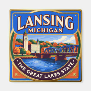 Imã Lansing Michigan Grandes Lagos Memória de Viagem