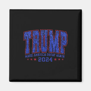 Imã Lantejoulas Falsas Trump 2024 Presidente Faça a Am