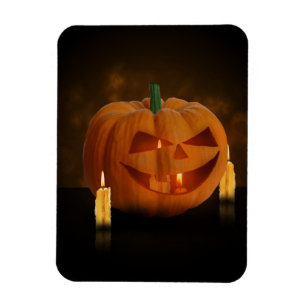 Ímã Lanterna de Abóbora Halloween com Velas