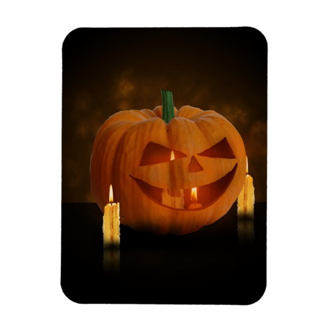 Ímã Lanterna de Abóbora Halloween com Velas (Vertical)