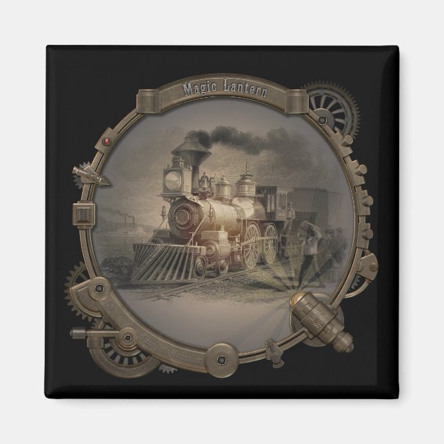 Imã Lanterna Mágica - Moldura de Estilo Steampunk. (Frente)