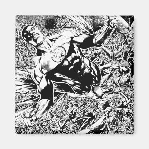 Imã Lanterna verde e a lua - preto e branco