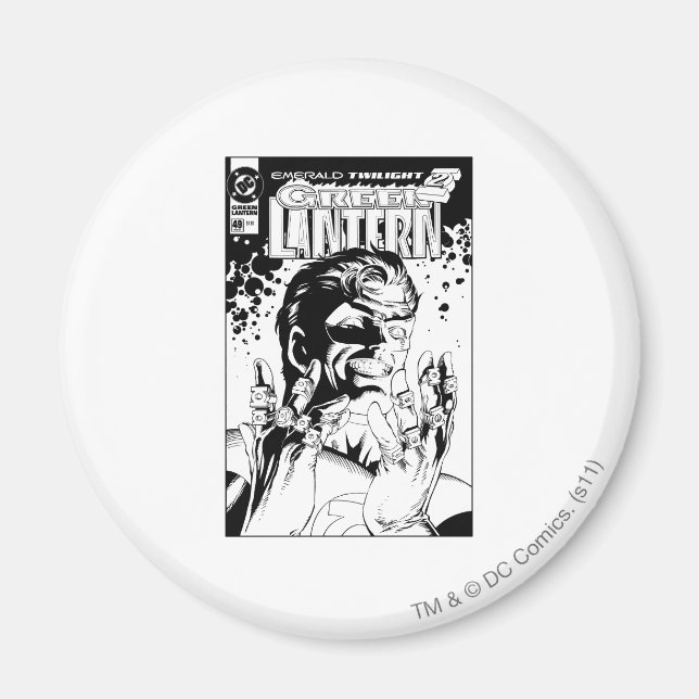 Imã Lanterna Verde - Muitos Anéis, Preto e Branco (Frente)