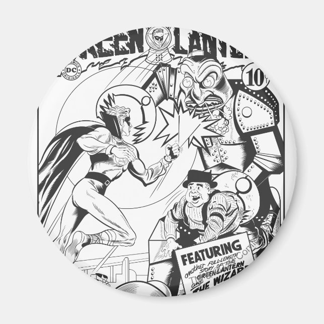 Imã Lanterna Verde vs O Feiticeiro das Dores, Preto e  (Frente)