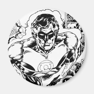 Imã Lanternas Verdes Voando, Preto e Branco