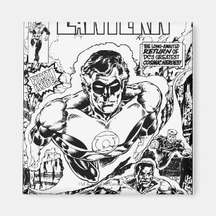 Imã Lanternas Verdes Voando, Preto e Branco