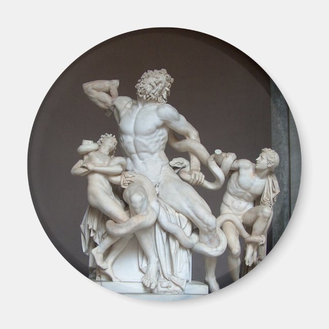 Imã Laocoön e sua estátua dos filhos no Museu do Vatic (Frente)