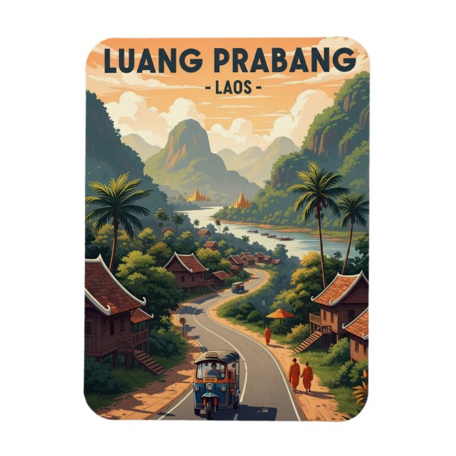 Ímã Laos Luang Prabang Viagem (Vertical)