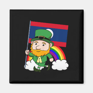 Imã Laos Orgulhoso Bandeira Laociana Dia de São Patríc