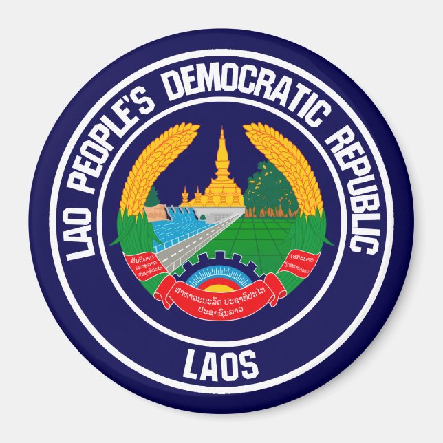 Imã Laos Round Emblem (Frente)