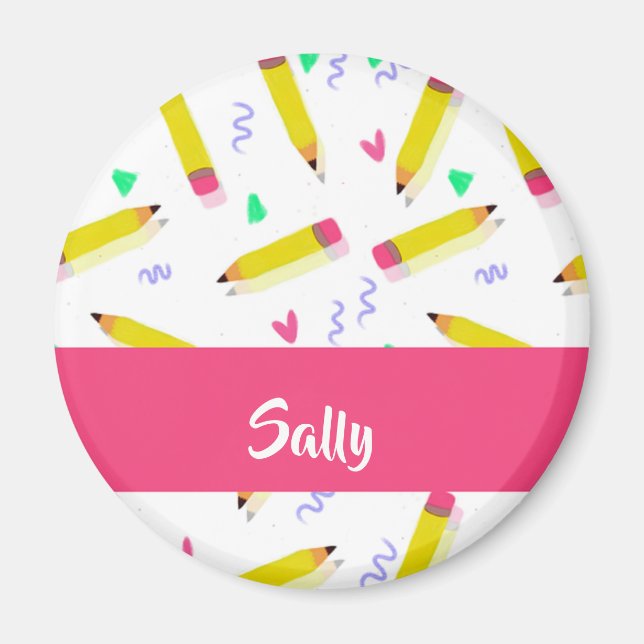 Imã lápis amarelas e escamas brancas (Frente)