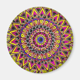 Imã Lápis de Cor Roxo Amarelo Mandala