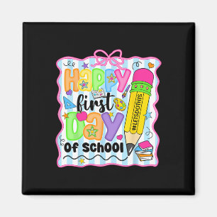 Imã Lápis Feliz Primeiro Dia De Aula Professor Criança